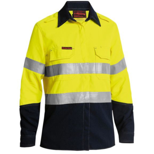 WORKWEAR, SAFETY & CORPORATE CLOTHING SPECIALISTS - WOMENS TENCATE TECASAFE  PLUS 580 TAPED HI VIS LIGHTWEIGHT FR VENTED SHIRT - LONG SLEEVE