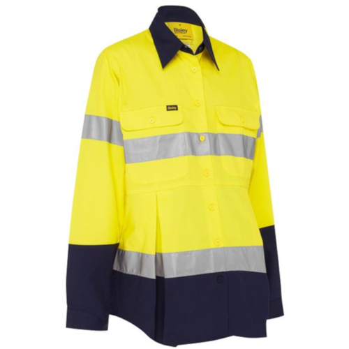 WORKWEAR, SAFETY & CORPORATE CLOTHING SPECIALISTS - WOMENS 3M TAPED HI VIS MATERNITY DRILL SHIRT