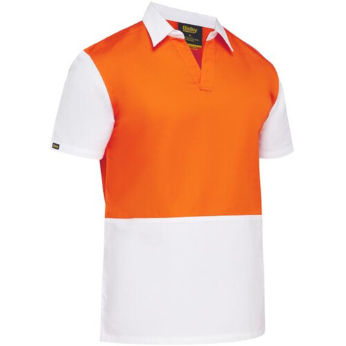 WORKWEAR, SAFETY & CORPORATE CLOTHING SPECIALISTS TWO TONE HI VIS V-NECK SHORT SLEEVE SHIRT