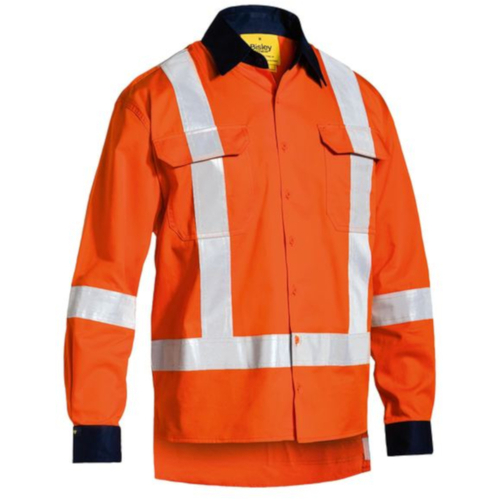 WORKWEAR, SAFETY & CORPORATE CLOTHING SPECIALISTS - TAPED TTMC-W HI VIS DRILL SHIRT - LONG SLEEVE