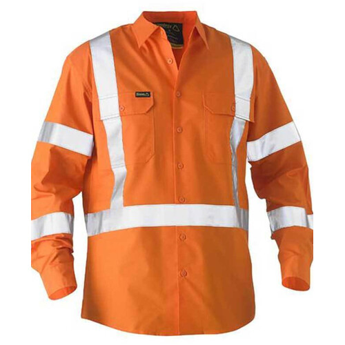 WORKWEAR, SAFETY & CORPORATE CLOTHING SPECIALISTS - X TAPED HI VIS RECYCLED DRILL SHIRT