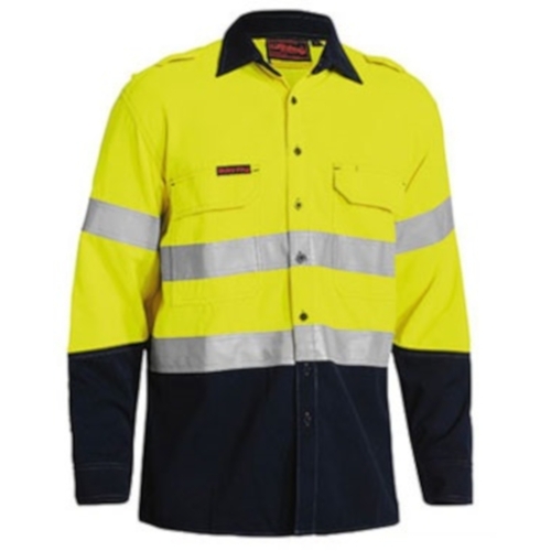 WORKWEAR, SAFETY & CORPORATE CLOTHING SPECIALISTS - TENCATE TECASAFE  PLUS 700 TAPED HI VIS FR VENTED SHIRT - LONG SLEEVE