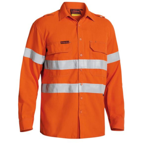 WORKWEAR, SAFETY & CORPORATE CLOTHING SPECIALISTS TENCATE TECASAFE  PLUS TAPED 580 TAPED HI VIS LIGHTWEIGHT FR VENTED SHIRT - LONG SLEEVE