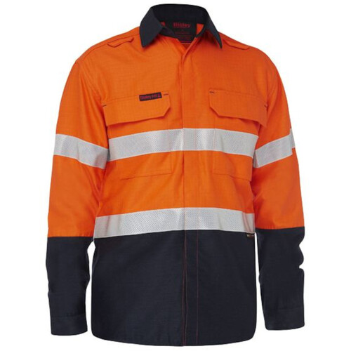 WORKWEAR, SAFETY & CORPORATE CLOTHING SPECIALISTS - TENCATE TECASAFE  PLUS TAPED  HI VIS FR LIGHTWEIGHT VENTED SHIRT - LONG SLEEVE