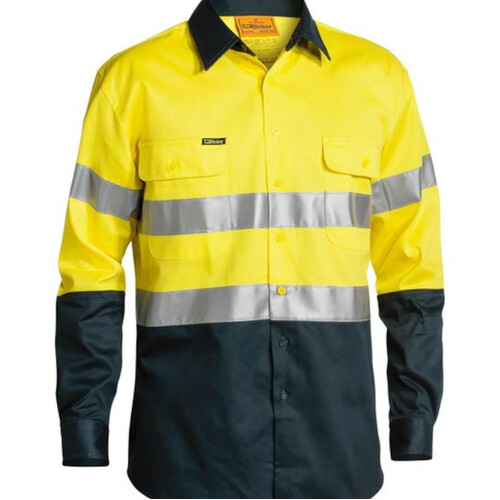 WORKWEAR, SAFETY & CORPORATE CLOTHING SPECIALISTS - 3M TAPED HI VIS DRILL SHIRT - LONG SLEEVE