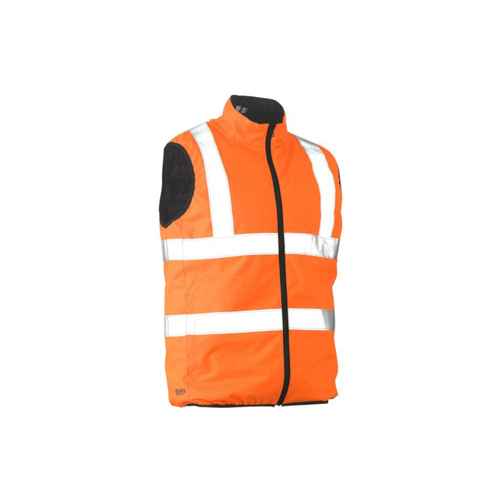 WORKWEAR, SAFETY & CORPORATE CLOTHING SPECIALISTS TAPED HI VIS REVERSIBLE PUFFER VEST (SHOWER PROOF)