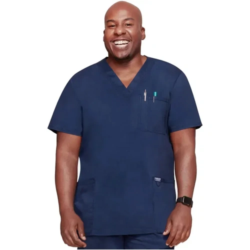 WORKWEAR, SAFETY & CORPORATE CLOTHING SPECIALISTS Revolution - Men's 3 Pocket V-Neck Scrub Top