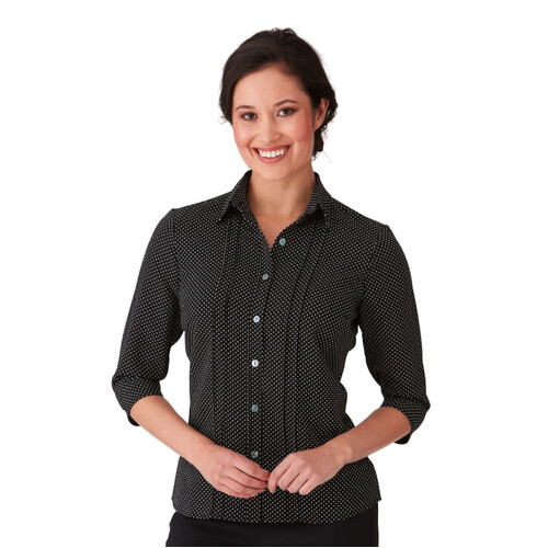 WORKWEAR, SAFETY & CORPORATE CLOTHING SPECIALISTS - City-Stretch Spot 3/4 Shirt - Ladies