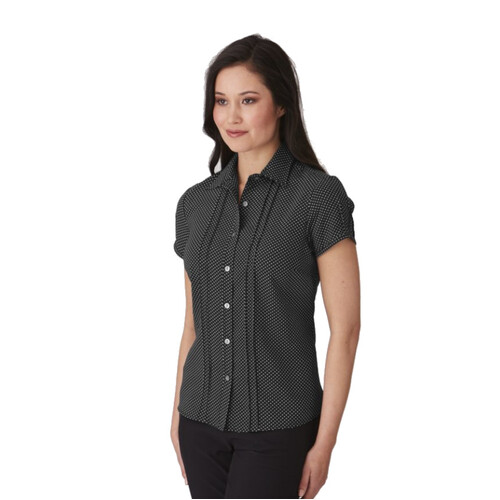 WORKWEAR, SAFETY & CORPORATE CLOTHING SPECIALISTS - City-Stretch Spot Cap Sleeve Shirt - Ladies