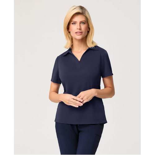 WORKWEAR, SAFETY & CORPORATE CLOTHING SPECIALISTS - Ella S/Slv Detail Polo Top w/side Splits - Ladies