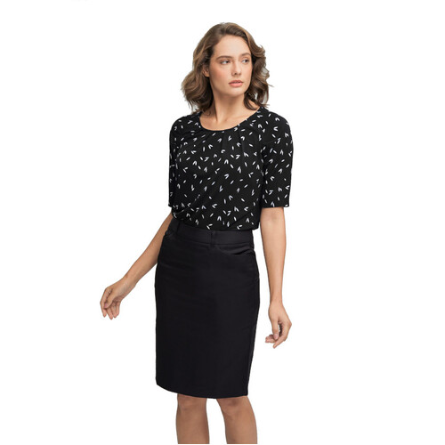 WORKWEAR, SAFETY & CORPORATE CLOTHING SPECIALISTS - Petal Print Knit Elbow Sleeve Top - Ladies