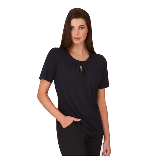 WORKWEAR, SAFETY & CORPORATE CLOTHING SPECIALISTS - The Keyhole Knit Blouse - Short Sleeve - Ladies