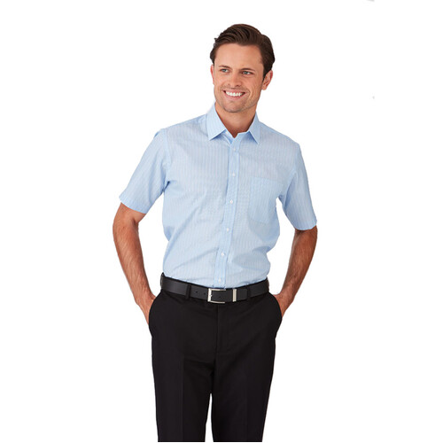 WORKWEAR, SAFETY & CORPORATE CLOTHING SPECIALISTS Shadow Stripe Short Sleeve Shirt - Mens