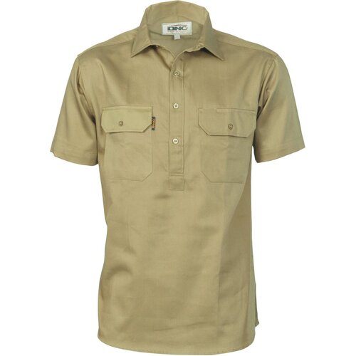 WORKWEAR, SAFETY & CORPORATE CLOTHING SPECIALISTS Cotton Drill Close Front Work Shirt - Short Sleeve