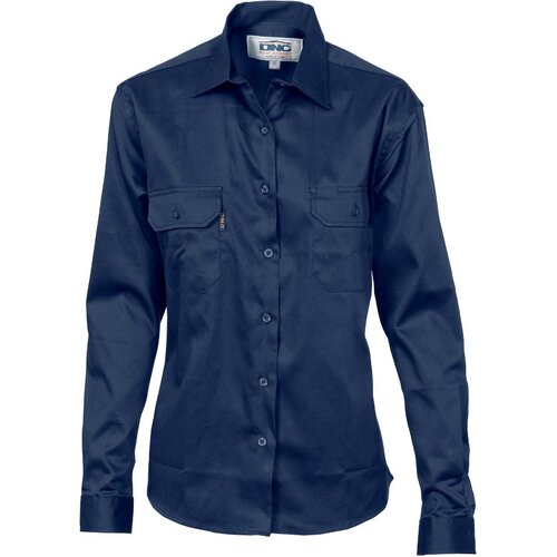 WORKWEAR, SAFETY & CORPORATE CLOTHING SPECIALISTS - Ladies Cotton Drill Work Shirt - Long Sleeve