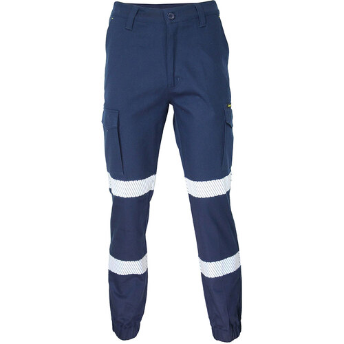 WORKWEAR, SAFETY & CORPORATE CLOTHING SPECIALISTS SLIMFLEX BIO-MOTION SEGMENT TAPED CARGO PANTS - ELASTIC CUFFS