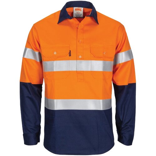 WORKWEAR, SAFETY & CORPORATE CLOTHING SPECIALISTS - Patron Saint Flame Retardant 2 Tone Closed Front Cotton Shirt with 3M F/R Tape - L/S