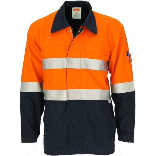 WORKWEAR, SAFETY & CORPORATE CLOTHING SPECIALISTS - Patron Saint Flame Retardant Two Tone Drill ARC Rated Welder's Jacket with LOXY F/R Tape