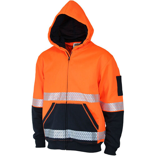 WORKWEAR, SAFETY & CORPORATE CLOTHING SPECIALISTS HIVIS SEGMENTED TAPE FULL ZIP HOODIE