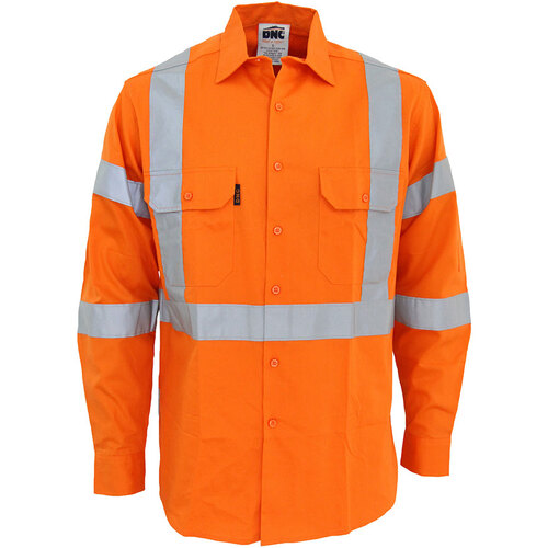 WORKWEAR, SAFETY & CORPORATE CLOTHING SPECIALISTS - HiVis 3 way vented "X" back & Bio-motion taped Shirt