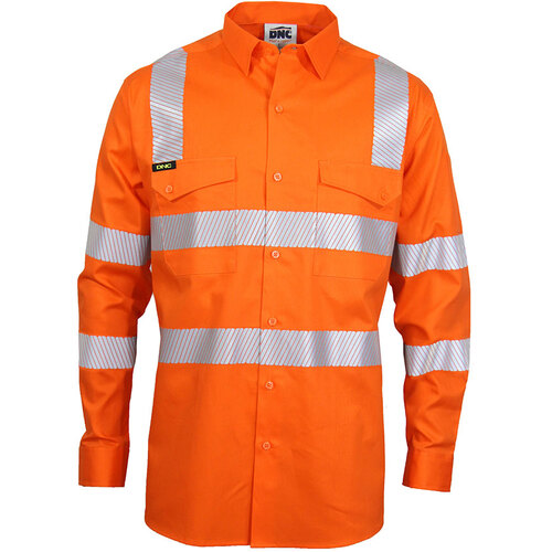 WORKWEAR, SAFETY & CORPORATE CLOTHING SPECIALISTS - HiVis Segment Taped Coolight VIC Rail Shirt