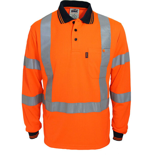 WORKWEAR, SAFETY & CORPORATE CLOTHING SPECIALISTS - Hi-Vis "X' Back & Bio-motion Taped Polo