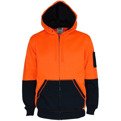 WORKWEAR, SAFETY & CORPORATE CLOTHING SPECIALISTS Hivis 2 tone full zip super fleecy hoodie