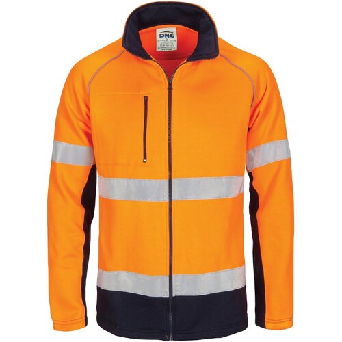 WORKWEAR, SAFETY & CORPORATE CLOTHING SPECIALISTS - HIVIS 2 Tone full zip fleecy sweat shirt CSR R/Tape