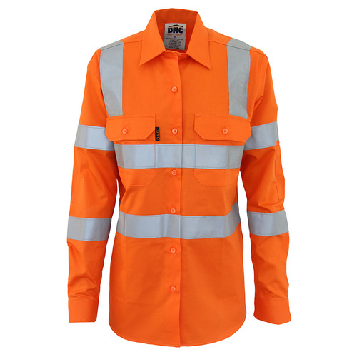 WORKWEAR, SAFETY & CORPORATE CLOTHING SPECIALISTS - Ladies HiVis L/W Cotton VIC Rail CSR Shirt