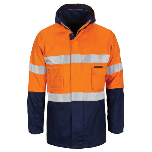 WORKWEAR, SAFETY & CORPORATE CLOTHING SPECIALISTS HiVis "4 IN 1" Cotton Drill Jacket with CSR R/Tape