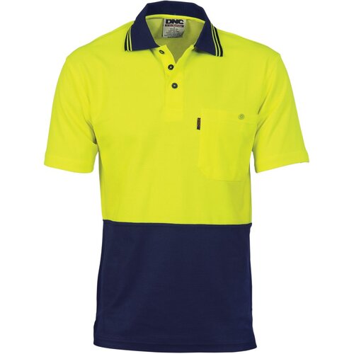 WORKWEAR, SAFETY & CORPORATE CLOTHING SPECIALISTS Cotton Back HiVis Two Tone Fluoro Polo - Short Sleeve