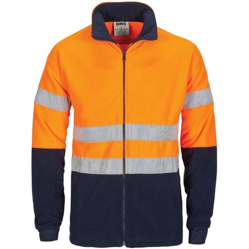 WORKWEAR, SAFETY & CORPORATE CLOTHING SPECIALISTS - HiVis two tone full zip polar fleece with generic R/Tape