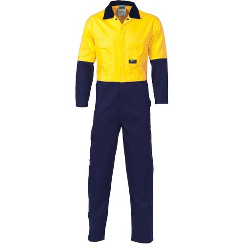 WORKWEAR, SAFETY & CORPORATE CLOTHING SPECIALISTS - HiVis Cool-Breeze 2-Tone LightWeight Cotton Coverall