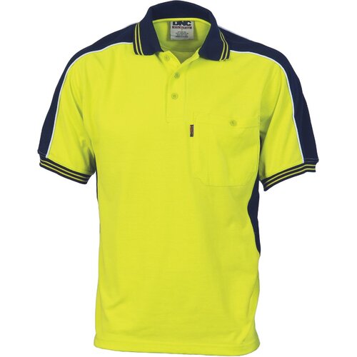 WORKWEAR, SAFETY & CORPORATE CLOTHING SPECIALISTS - Poly/Cotton Contrast Panel Polo - Short Sleeve