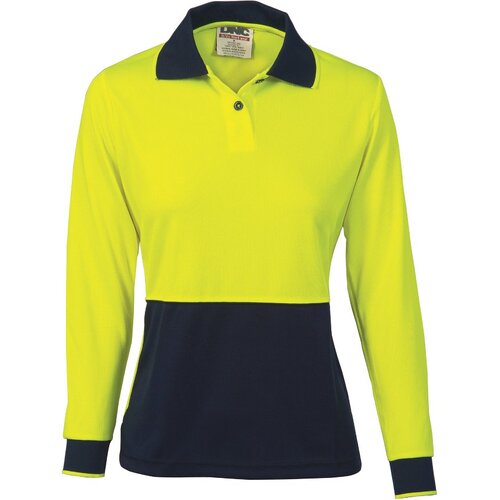 WORKWEAR, SAFETY & CORPORATE CLOTHING SPECIALISTS - Ladies HiVis Two Tone Polo Shirt - Long Sleeve