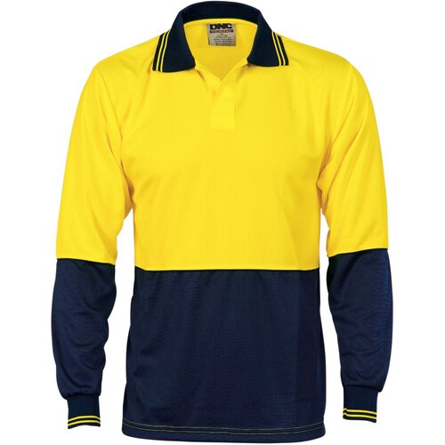 WORKWEAR, SAFETY & CORPORATE CLOTHING SPECIALISTS - Hivis Two Tone Food Industry Polo - Long Sleeve