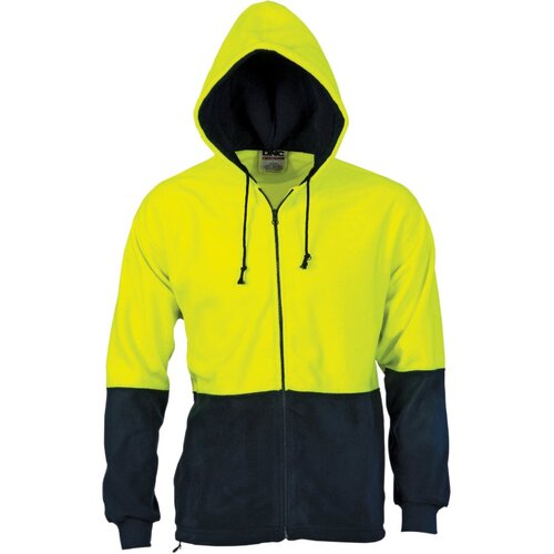 WORKWEAR, SAFETY & CORPORATE CLOTHING SPECIALISTS - HiVis Two Tone Full Zip Polar Fleece Hoodie