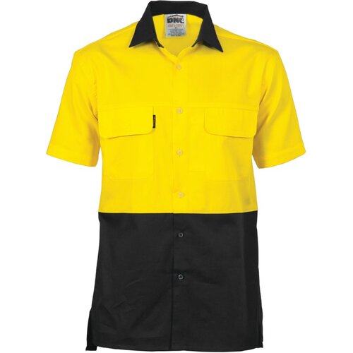 WORKWEAR, SAFETY & CORPORATE CLOTHING SPECIALISTS - HiVis 3 Way Cool-Breeze Cotton Shirt - short sleeve