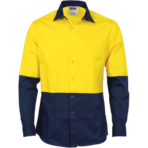 WORKWEAR, SAFETY & CORPORATE CLOTHING SPECIALISTS - HiVis Cool Breeze Food Industry Cotton Shirt - Long Sleeve