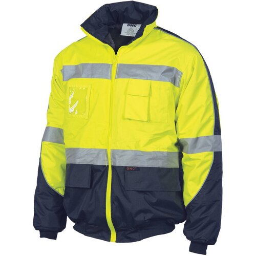 WORKWEAR, SAFETY & CORPORATE CLOTHING SPECIALISTS - HiVis D/N Contrast Bomber Jacket