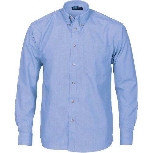 WORKWEAR, SAFETY & CORPORATE CLOTHING SPECIALISTS - Polyester Cotton Chambray Business Shirt - Long Sleeve