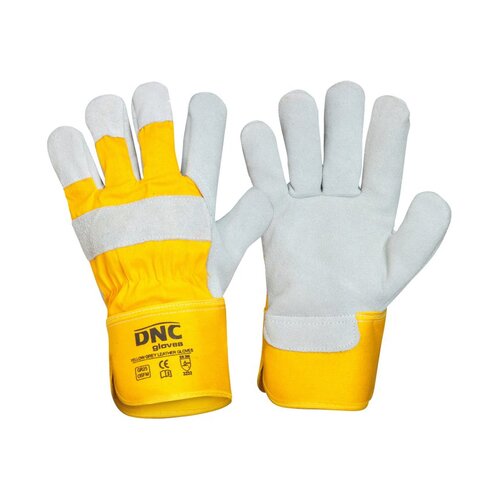 WORKWEAR, SAFETY & CORPORATE CLOTHING SPECIALISTS Yellow Premium Grey Leather Glove