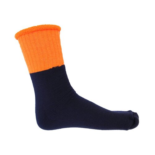 WORKWEAR, SAFETY & CORPORATE CLOTHING SPECIALISTS - HiVis 2 Tone Woolen Socks - 3 pair pack