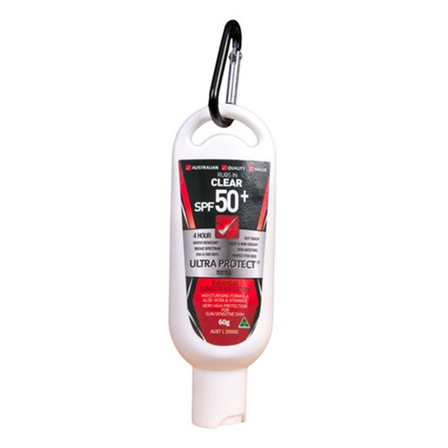 WORKWEAR, SAFETY & CORPORATE CLOTHING SPECIALISTS Ultra Protect SPF50+ Sunscreen 60ml Clip-On-Black-60ml