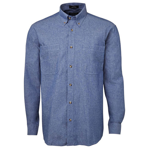 WORKWEAR, SAFETY & CORPORATE CLOTHING SPECIALISTS - JB's L/S COTTON CHAMBRAY SHIRT