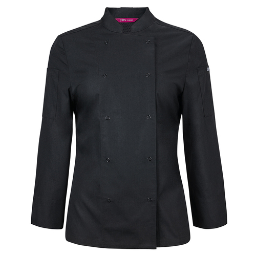 WORKWEAR, SAFETY & CORPORATE CLOTHING SPECIALISTS - JB's LADIES L/S SNAP BUTTON CHEFS JACKET