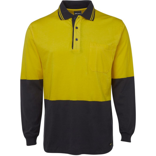 WORKWEAR, SAFETY & CORPORATE CLOTHING SPECIALISTS - JB's HI VIS L/S COTTON POLO