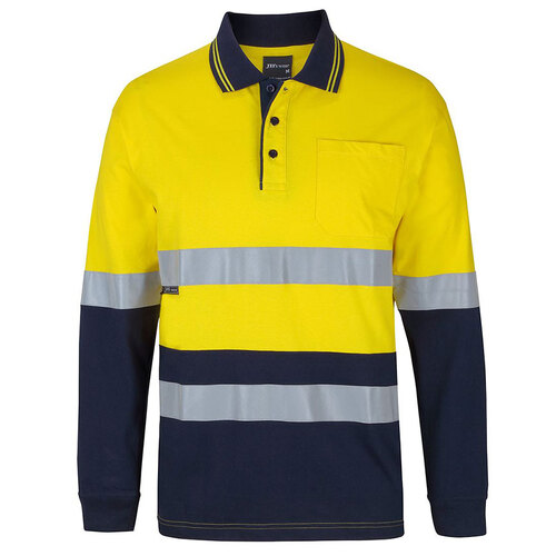 WORKWEAR, SAFETY & CORPORATE CLOTHING SPECIALISTS - JB's HV (D+N) L/S COTTON POLO