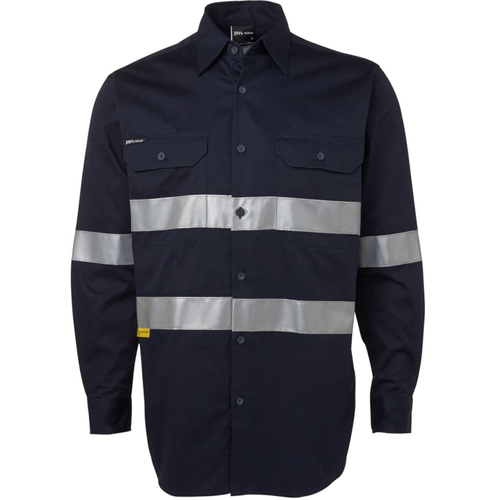 WORKWEAR, SAFETY & CORPORATE CLOTHING SPECIALISTS - JB's HI VIS L/S (D+N) 190G SHIRT WITH TAPE