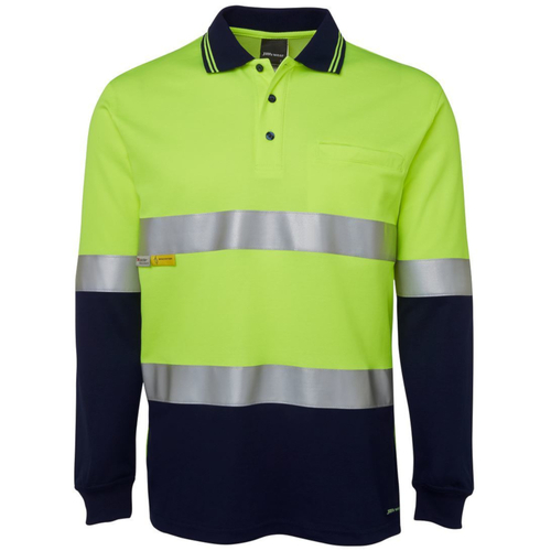 WORKWEAR, SAFETY & CORPORATE CLOTHING SPECIALISTS - JB's HI VIS L/S (D+N) COTTON BACK POLO